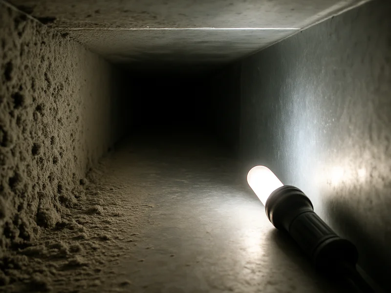 Inside of an air duct showing dusty and cleaned sections