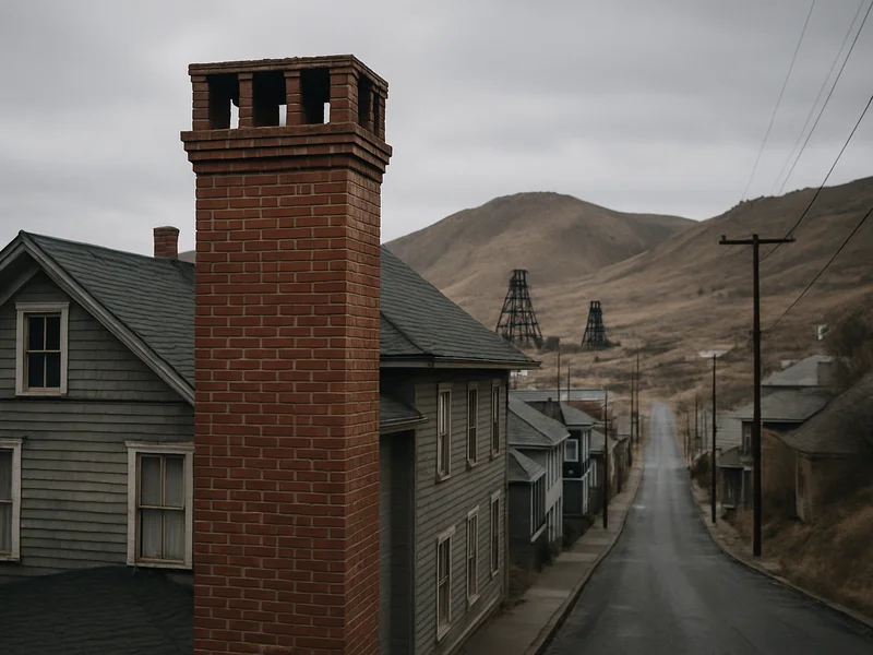 Tall multi-flue brick chimney on an Uptown Butte house