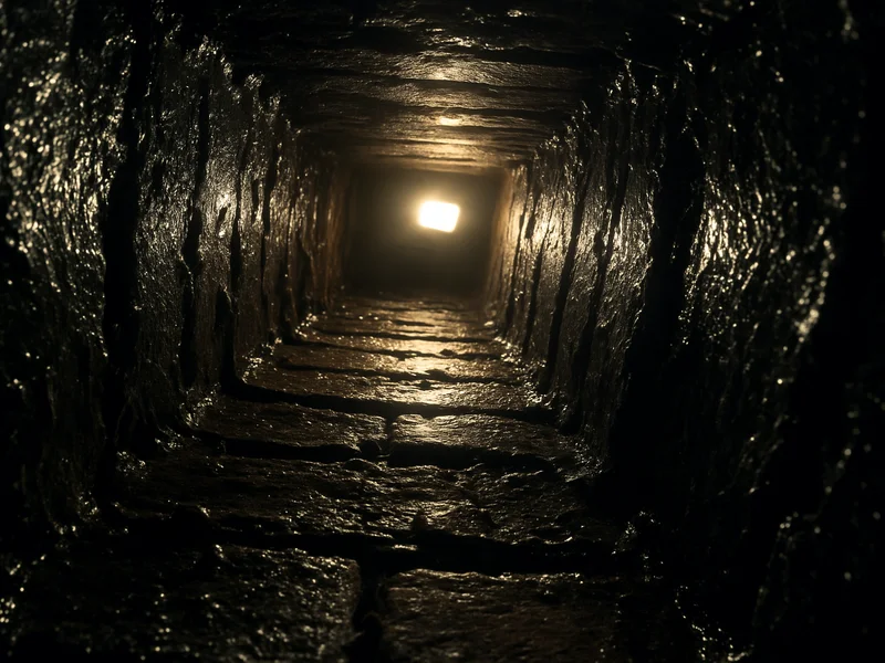Heavy creosote buildup inside a masonry chimney flue